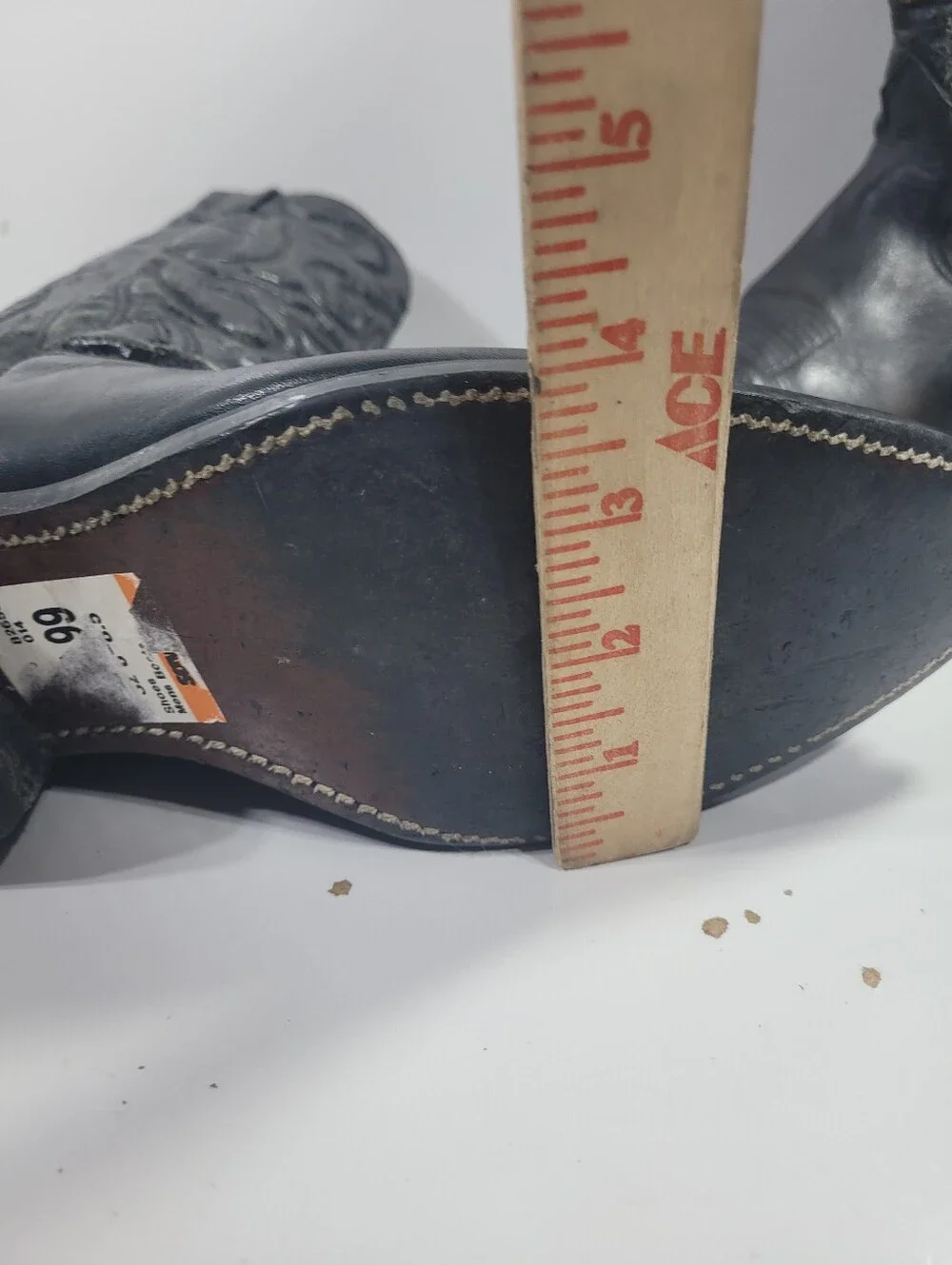 Laredo Mens Black Leather Cowboy Boots Mismatched Size Left 8.5 D / Right 8 D